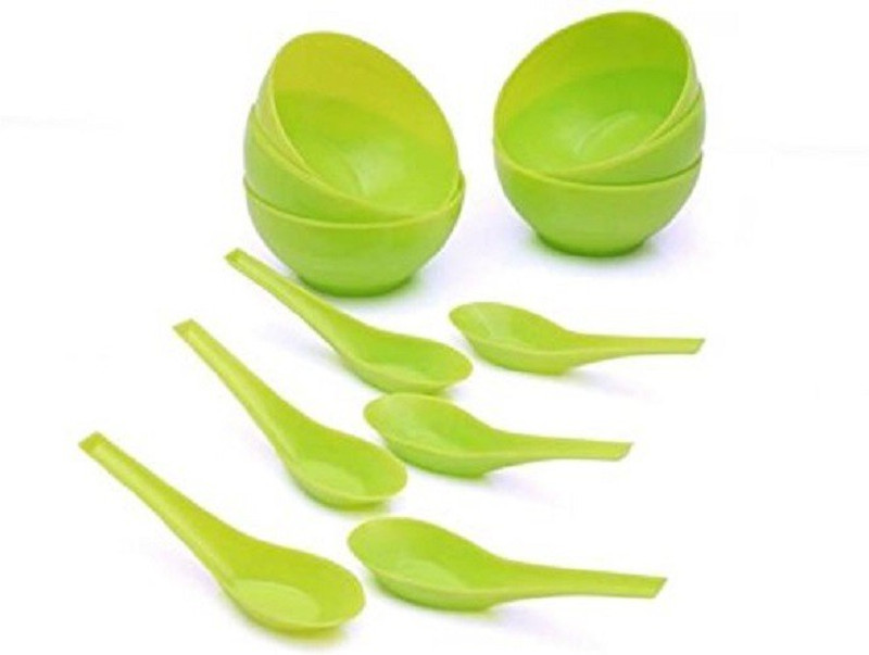 kombuis kitchenware MOTHER'S KITCHEN NON-BREAKABLE SOUP BOWL Microfibre Bowl Set(Green, Pack of 1)
