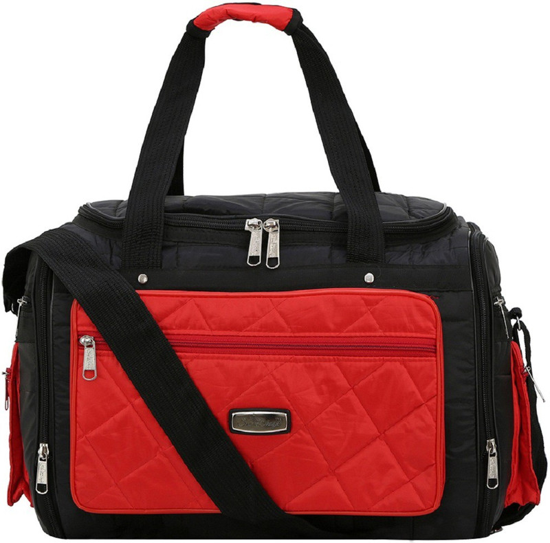 SuiDhaga Mattie Black+Red Side Folding Expandable Travelling Bag Travel Duffel Bag(Multicolor) SuiDhaga Mattie Black+Red Side Folding Expandable Travelling Bag Travel Duffel Bag(Multicolor)
