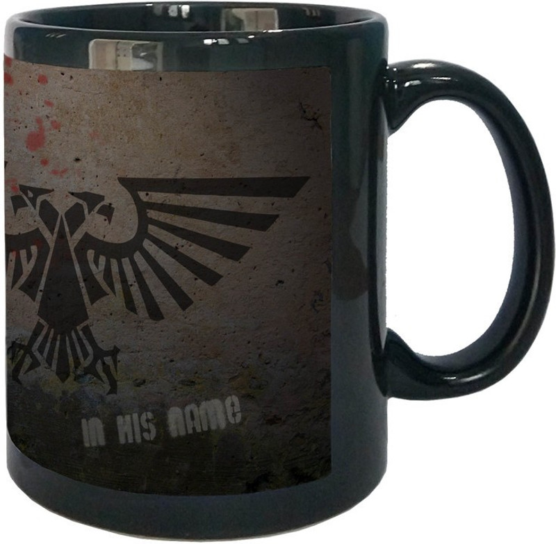 Arkist warhammer 40k logo graffiti wallpaper Black Ceramic Mug(340 ml)