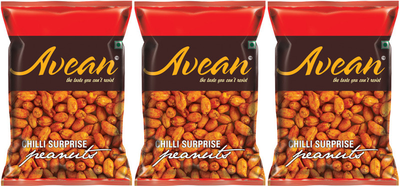 Avean Flavoured Peanuts::Chilli Surprise Peanuts:: Combo Pack of 3(Pack of 3, 3 x 100, 300 g)
