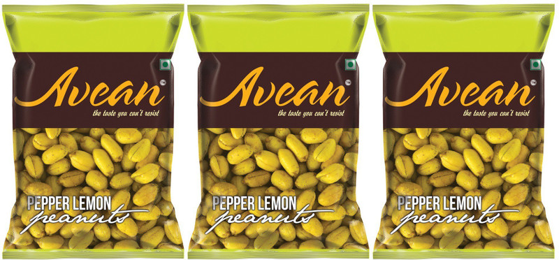 Avean Flavoured Peanuts::Lemon Pepper Peanuts:: Combo Pack of 3(Pack of 3, 3 x 100, 300 g)
