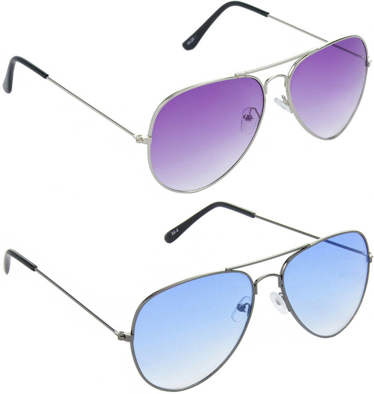 Hrinkar Aviator Sunglasses(Violet, Blue)