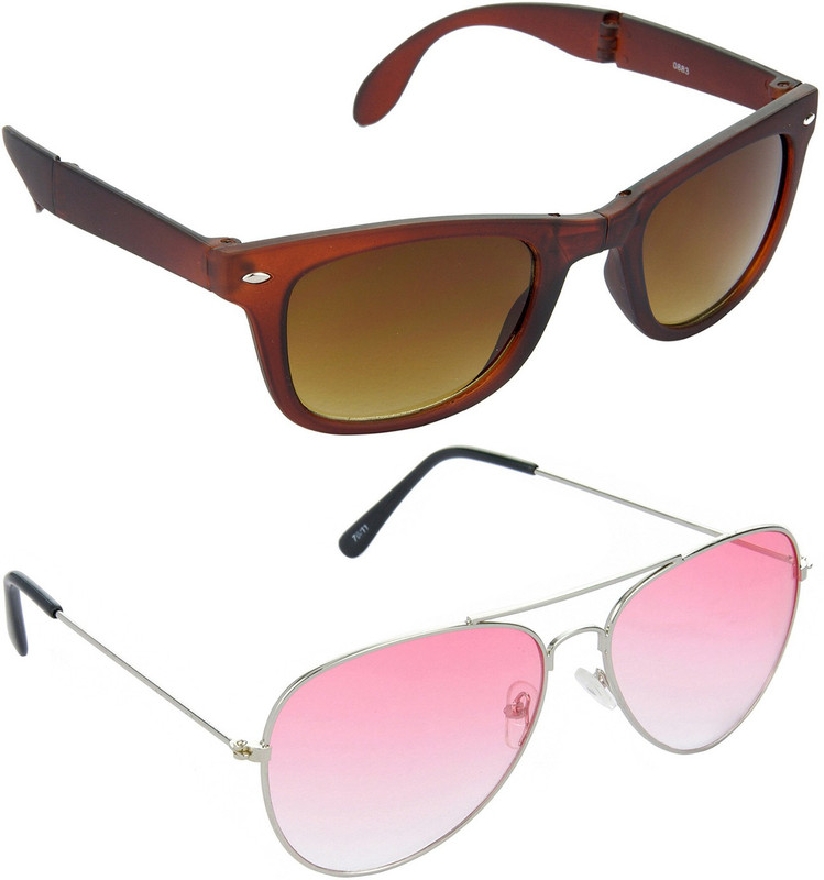 Hrinkar Wayfarer Sunglasses(Brown, Red)