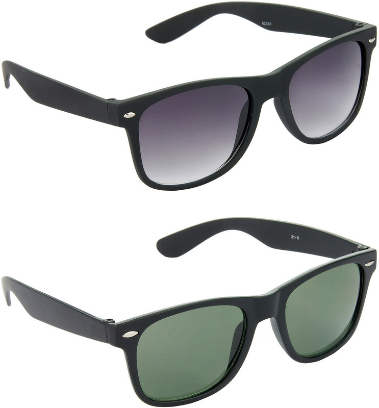 Hrinkar Wayfarer Sunglasses(Grey, Green)