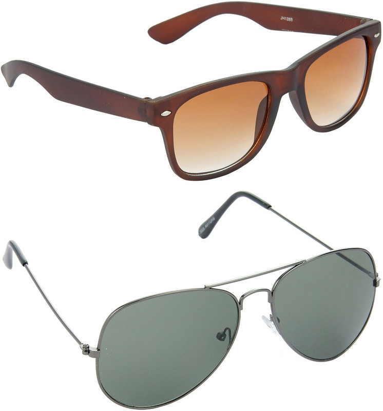 Hrinkar Wayfarer Sunglasses(Brown, Green)
