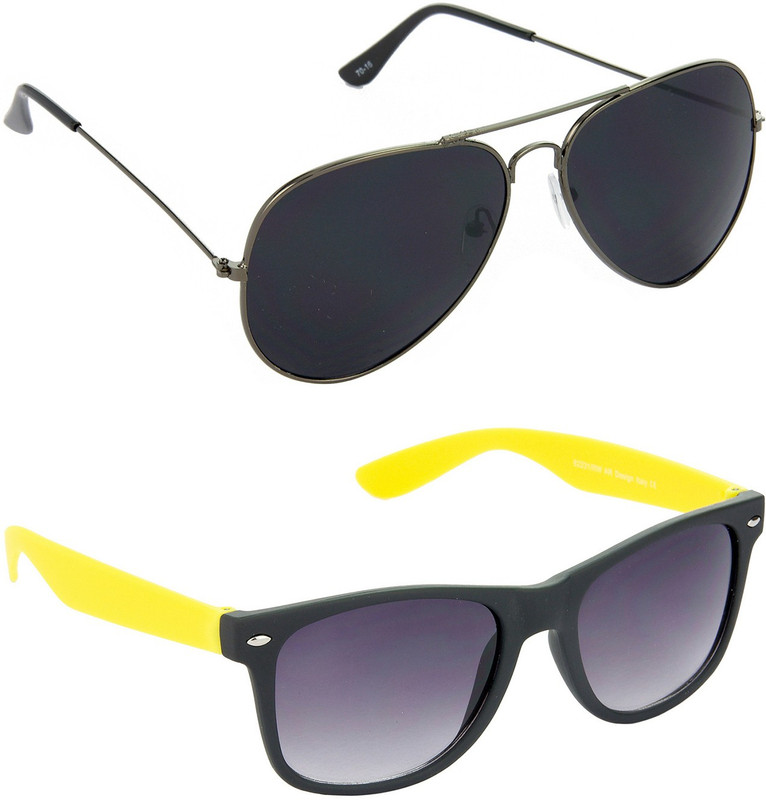 Hrinkar Aviator Sunglasses(Black)