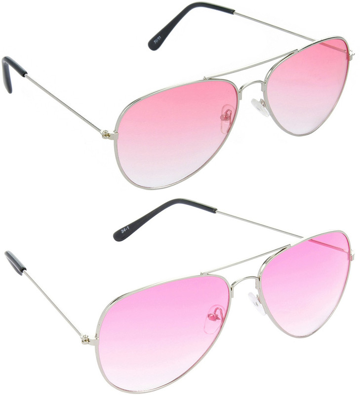 Hrinkar Aviator Sunglasses(Red, Pink)