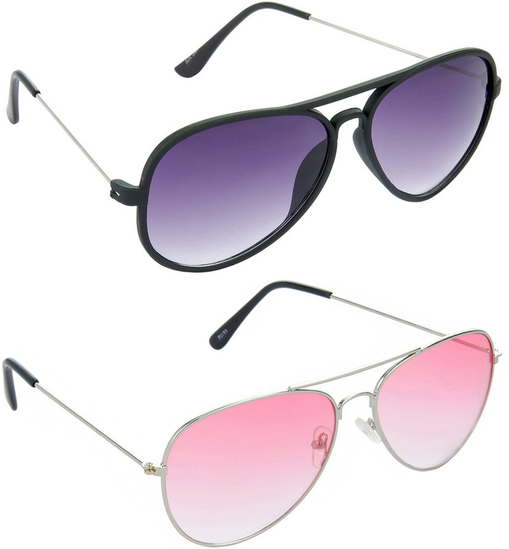 Hrinkar Aviator Sunglasses(Grey, Red)