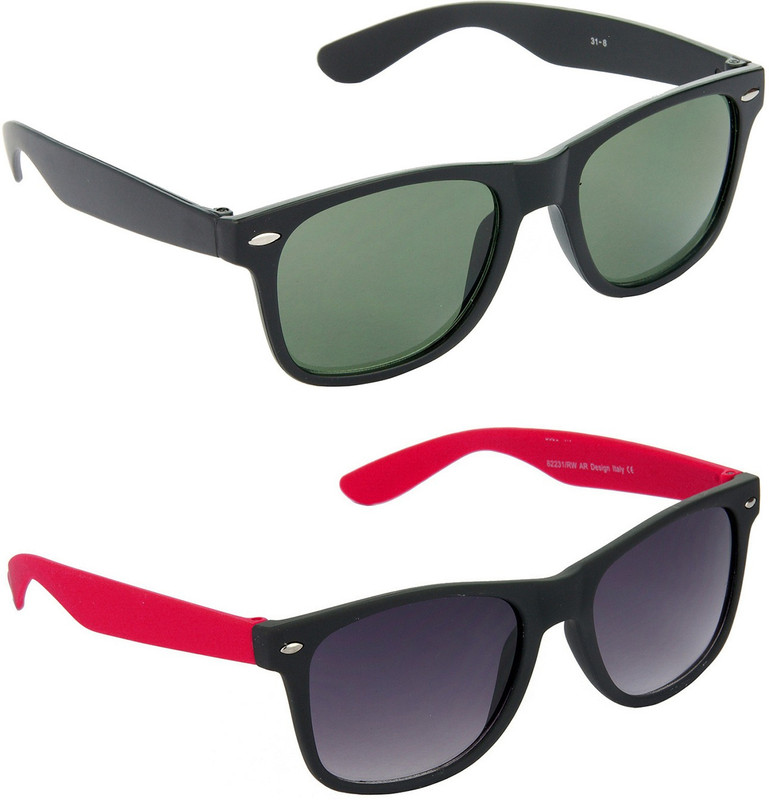 Hrinkar Wayfarer Sunglasses(Green, Grey)