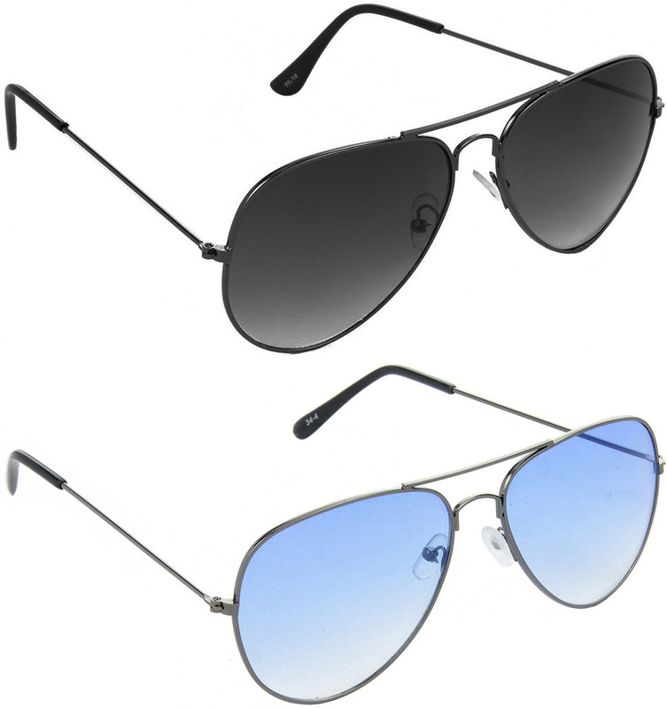 Hrinkar Aviator Sunglasses(Grey, Blue)