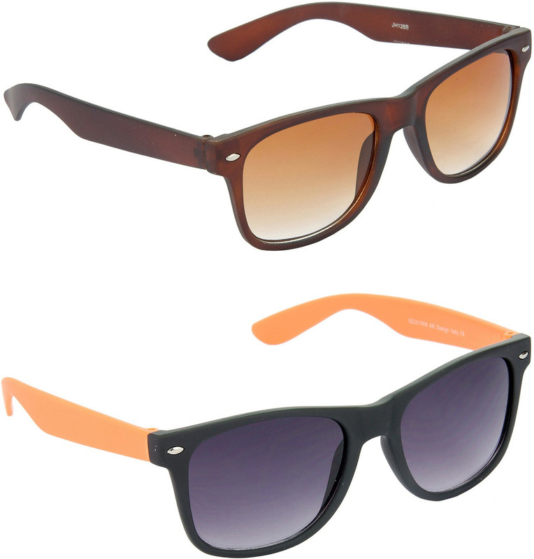 Hrinkar Wayfarer Sunglasses(Brown, Grey)