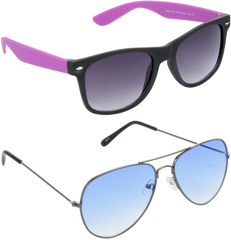 Hrinkar Wayfarer Sunglasses(Grey, Blue)
