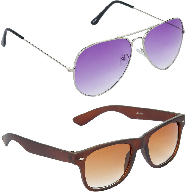 Hrinkar Aviator Sunglasses(Violet, Brown)