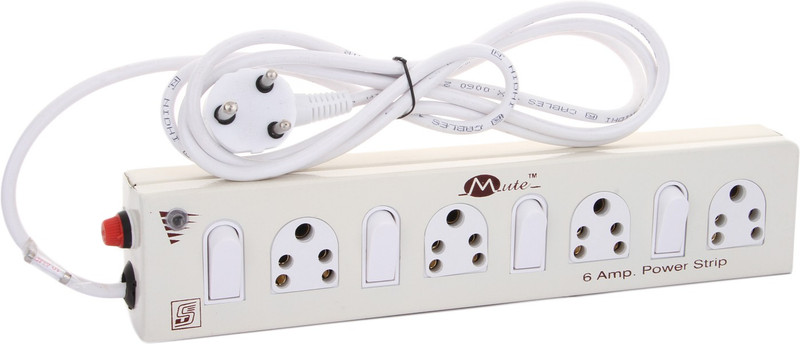 mute MUTE Power Strip Four Socket Four Switch Surge Protector Socket Surge Protector(Beige)