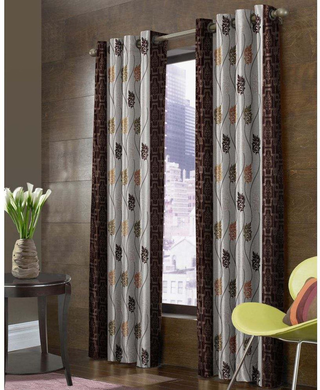 super modern 213 cm (7 ft) Polyester Door Curtain (Pack Of 2)(Printed, Multicolor)