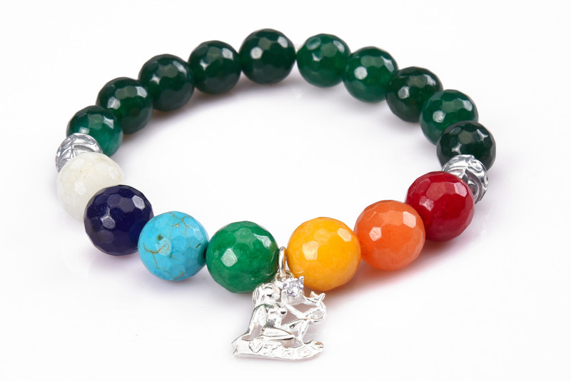 zodiacs yoga Stone Beads Charm Bracelet