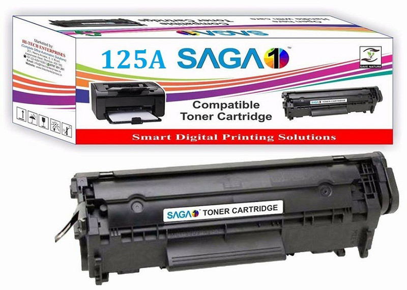 saga1 125A CB540A Compatible Toner Cartridge for HP LaserJet HP Color CP 1210, CP1215, Cp1515, CP1515n, CP1518ni, CM1312, CM1312NFI, CM1312 MFP C540-K, 541-C, C542-M, C543-Y Single Color Ink Toner(Black)