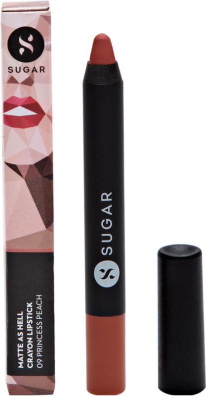 Sugar MATTE AS HELL CRAYON LIPSTICK - 09 Princess Peach(Peach, 2 g)