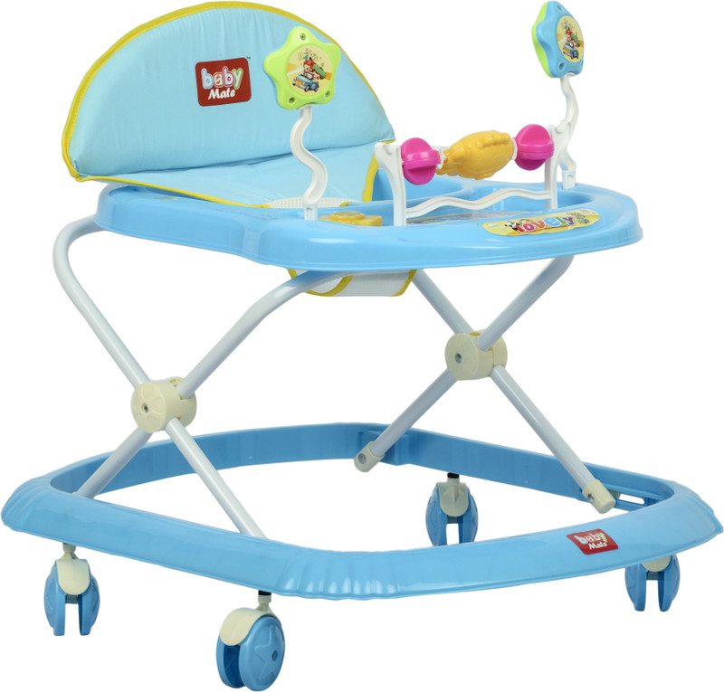 BabyMate Musical Activity Walker With Parent Rod(Blue)