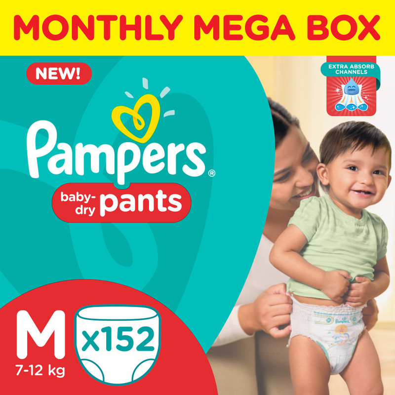 Pampers Pants Diapers Monthly Mega Box - M(152 Pieces) Pampers Pants Diapers Monthly Mega Box - M(152 Pieces)