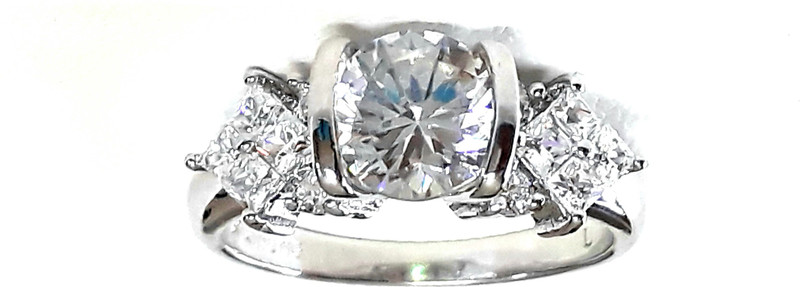 sparkle jewels Sparkle jewels AAA cubic zirconia gemstone solitaire ring for women and girls Copper Cubic Zirconia Gold Plated Ring