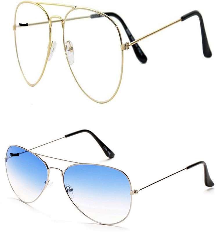 Yaadi Aviator Sunglasses(Clear, Blue)