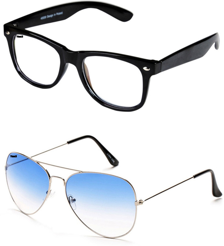 Yaadi Aviator, Wayfarer Sunglasses(Clear, Blue)