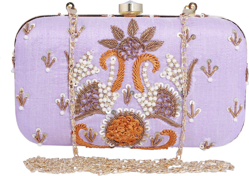 Ambbi Collections Party Purple Clutch