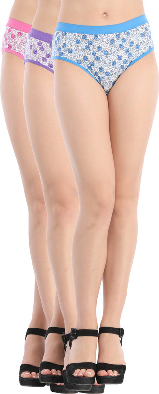 love2flaunt Women Hipster Purple, Blue, Pink Panty(Pack of 3)