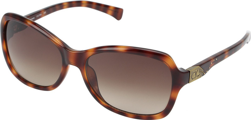 Calvin Klein Oval Sunglasses(Brown)