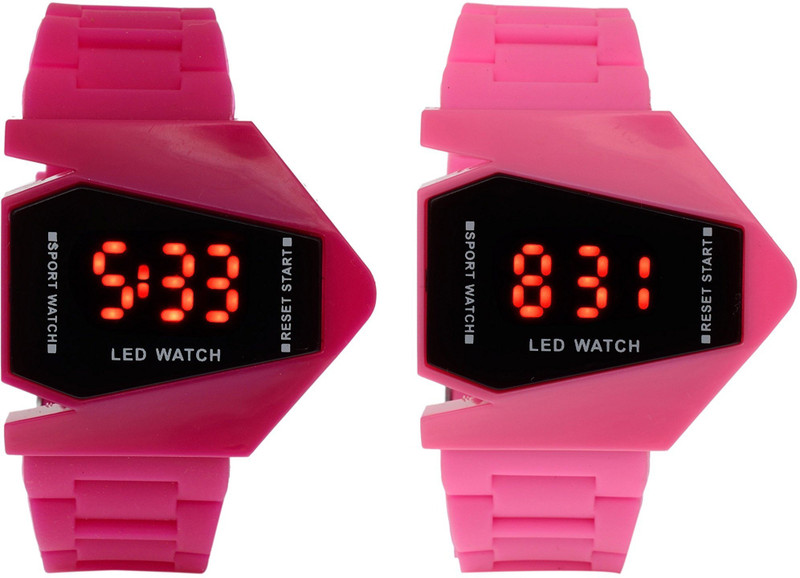 vk sales Dark Pink And Light Pink Color Rocket Digital Watch  - For Boys