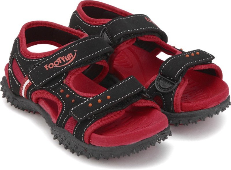 Footfun by Liberty Boys & Girls Velcro Strappy Sandals(Red)