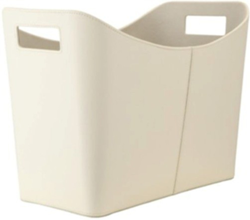 artikle 1 Compartments Leather Magazine Holder(Cream)