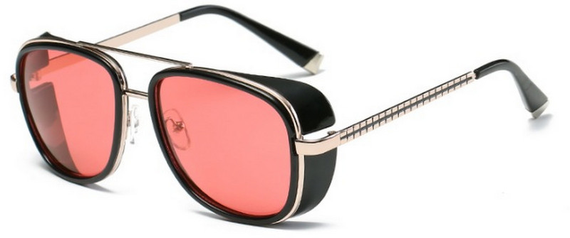 Pomo-Z Aviator, Over-sized, Rectangular, Wrap-around Sunglasses(Red) Pomo-Z Aviator, Over-sized, Rectangular, Wrap-around Sunglasses(Red)