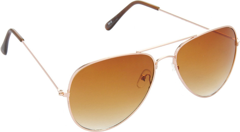 Hrinkar Aviator Sunglasses(Brown, Clear)