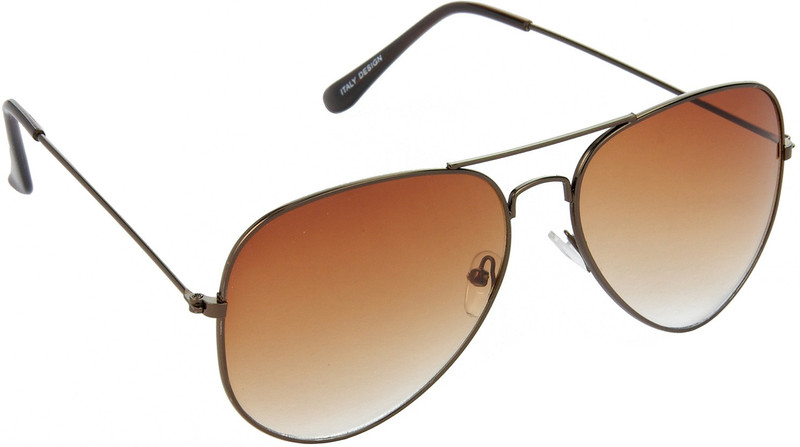 Hrinkar Aviator Sunglasses(Brown, Multicolor)