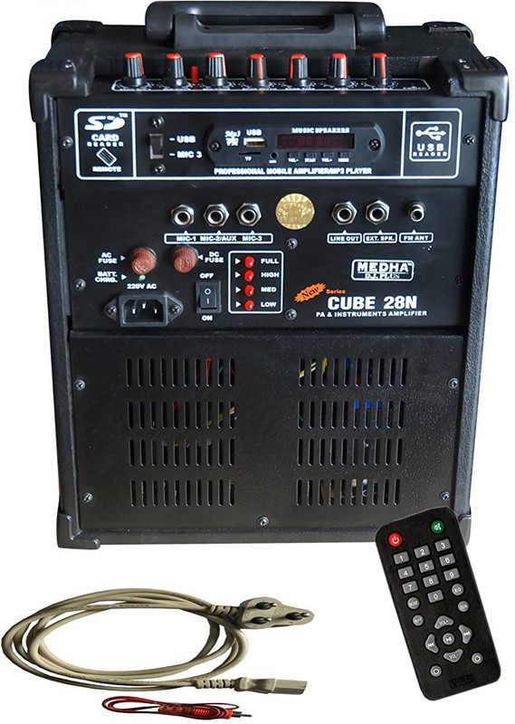Medha Portable Rechargeable PA - Cube-28 with Speaker,Bluethooth FM & Digital Media Player 30 W AV Power Amplifier(Black)