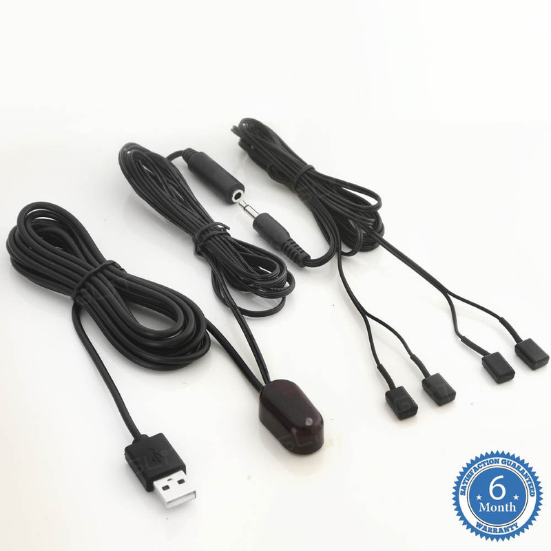 GLiT GLiT IR Infrared Remote Control Extender 1 Receiver 4 Emitters Repeater System GD-IR104 0.5 W AV Control Receiver(Black)