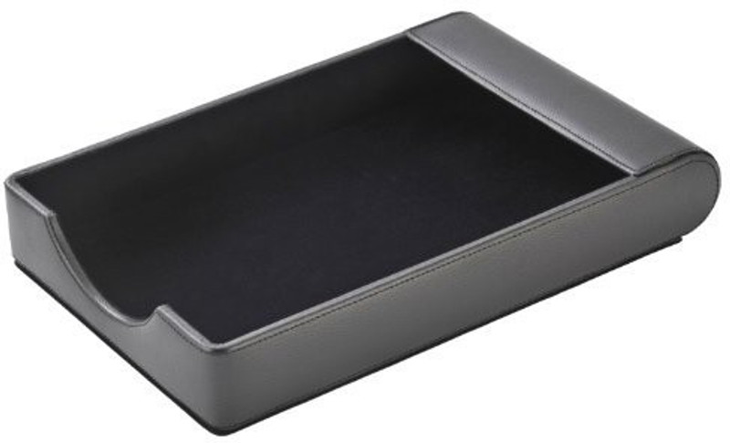 artikle 1 Compartments Leather Letter Box(Black)