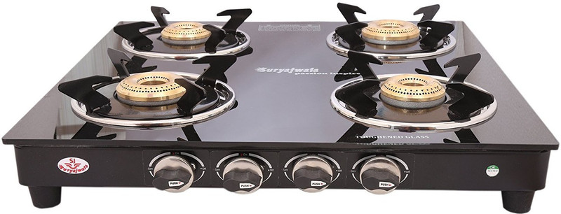 suryajwala Surya ROYALE GT04 BB 4 Burner Stainless Steel Manual Gas Stove(4 Burners)