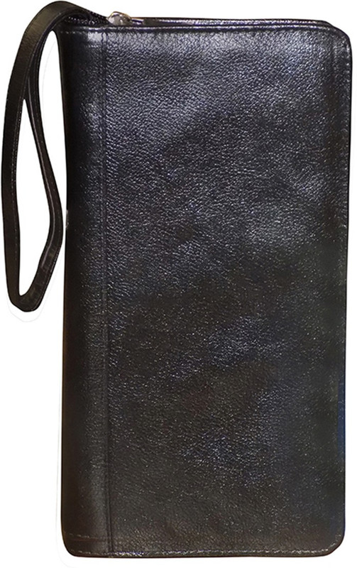 Kan Premium Quality Leather Passport Organizer/Travel Document Holder/Cheque Book Holder for Men & Women(Black)