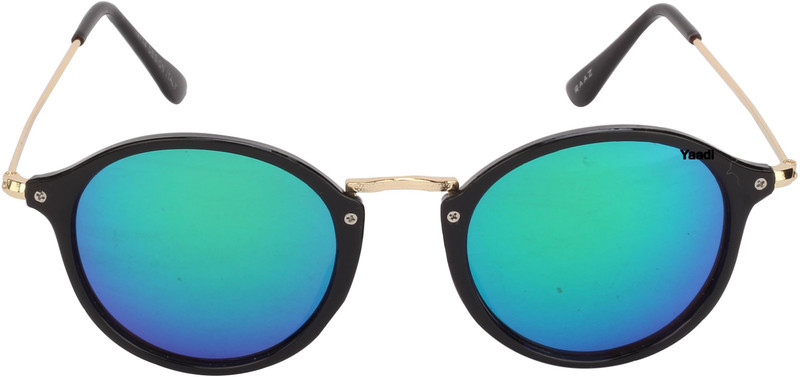 Yaadi Retro Square Sunglasses(Blue, Pink)