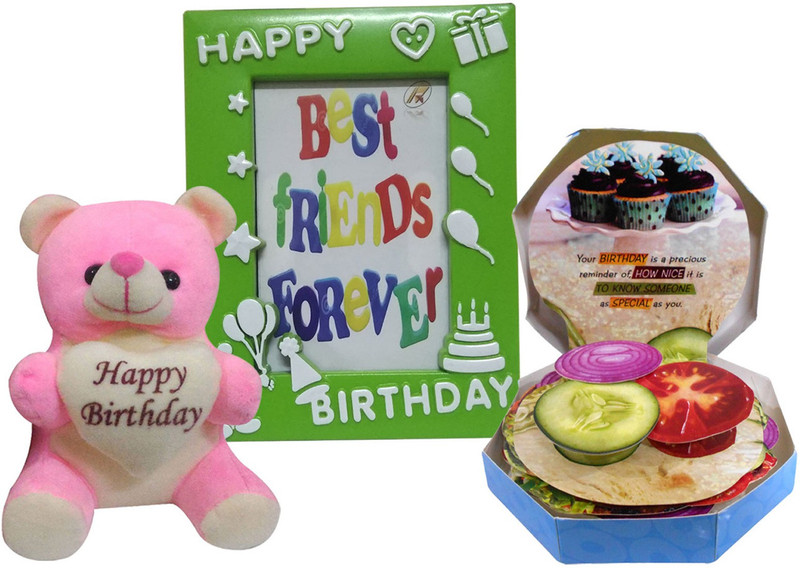 Saugat Traders Birthday Gift Combo - Birthday Photo Frame, Burger Themed Birthday Card & Soft Toy Saugat Traders Birthday Gift Combo - Birthday Photo Frame, Burger Themed Birthday Card & Soft Toy