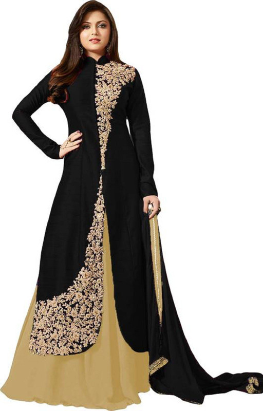 Zelly Creation Poly Georgette Embroidered Salwar Suit Material(Semi Stitched) Zelly Creation Poly Georgette Embroidered Salwar Suit Material(Semi Stitched)