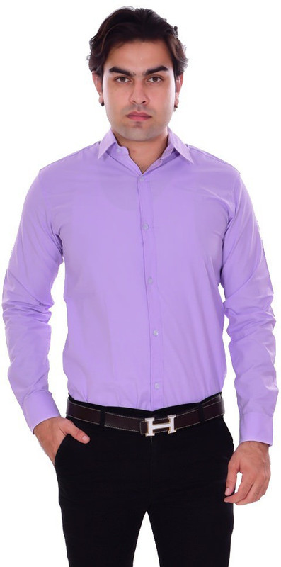 the rich clothing Men Solid Casual Pink Shirt