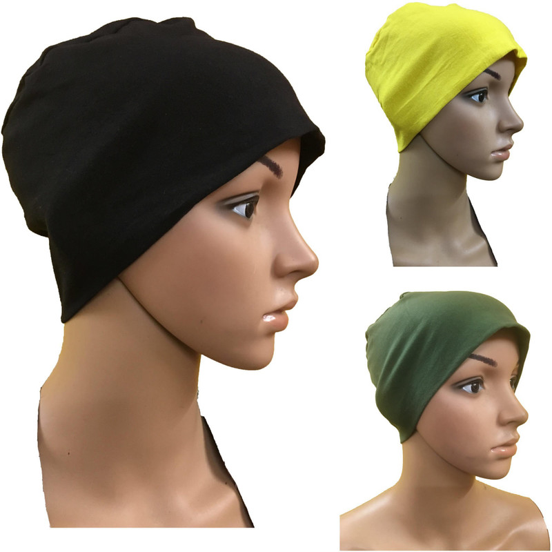 girija Solid 3 PIECES COMBO PACK OF CHEMO HEADWRAP UNDERSCARF CAPS CANCER HEADWEAR CHEMO CAPS UNDER HIJABS WOMENS PREGNANCY CAPS Cap(Pack of 3)
