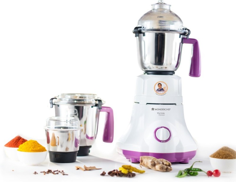 Wonderchef NA Victor Premium 750 W Mixer Grinder(Purple, White, 3 Jars)