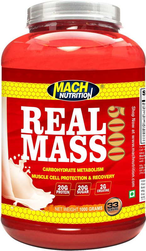 Mach Nutrition Real Mass Weight Gainers/Mass Gainers(1000 g, Chocolate)