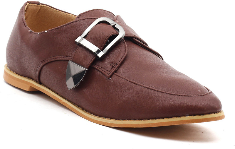 Shuberry Monk Strap Shoes For Women(Brown)