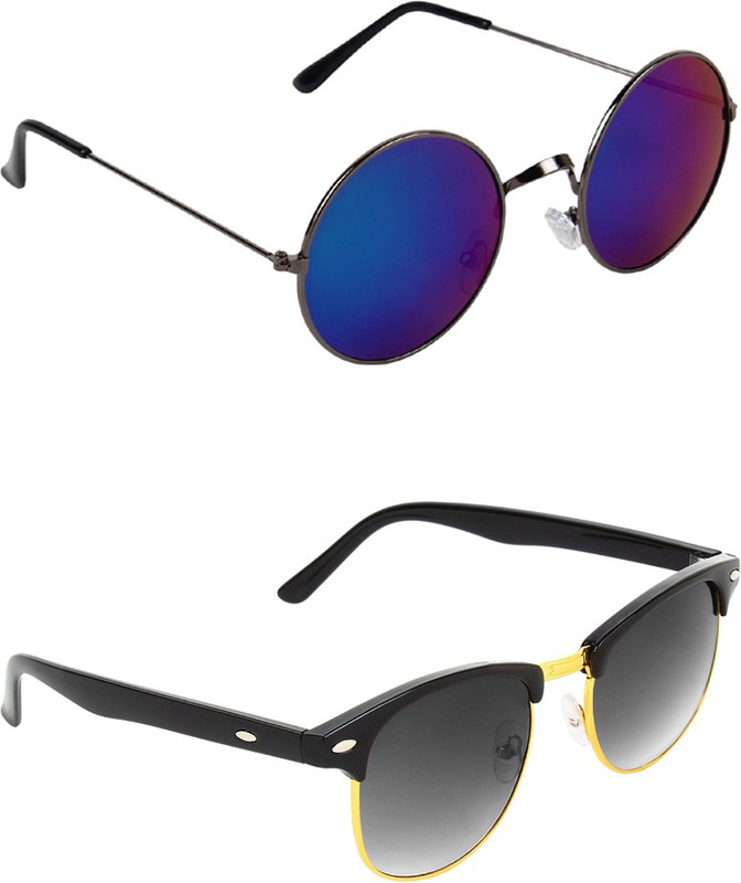 Abner Round, Clubmaster Sunglasses(Multicolor) Abner Round, Clubmaster Sunglasses(Multicolor)